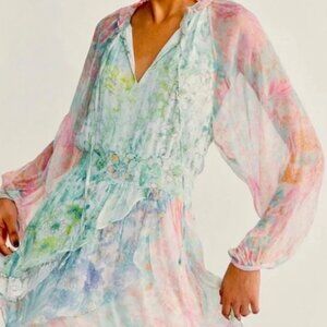 LOVESHACKFANCY Glass Floral-Print Dress